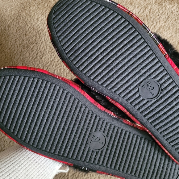 Victorias secret plaid satin slippers! - Picture 2 of 2